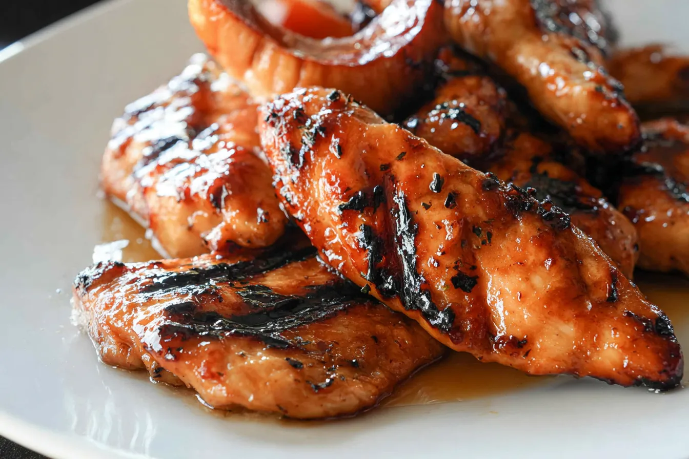 Grilled Barbecue Peach Chicken Ready to Serve