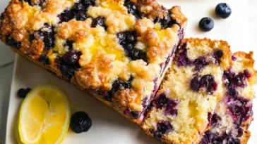 Delicious Blueberry and Lemon Loaf Freshly Baked
