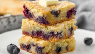Homemade Blueberry Blondies Freshly Baked