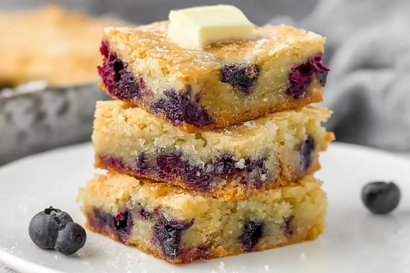 Homemade Blueberry Blondies Freshly Baked