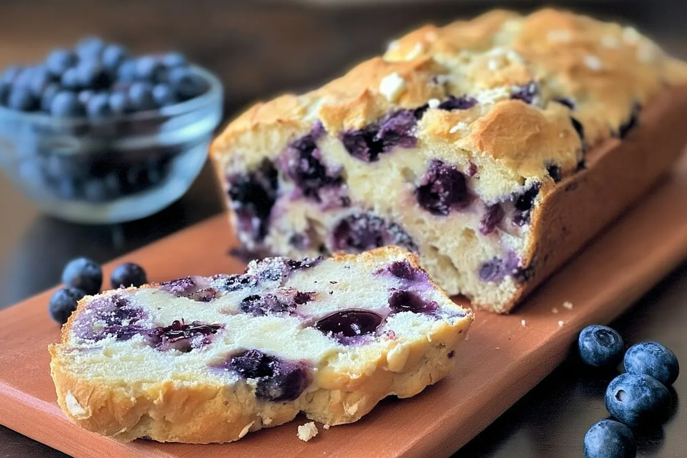 Freshly Baked Blueberry Cream Cheese Bread