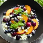 Vibrant Blueberry Peach Feta Salad in a Fresh Bowl