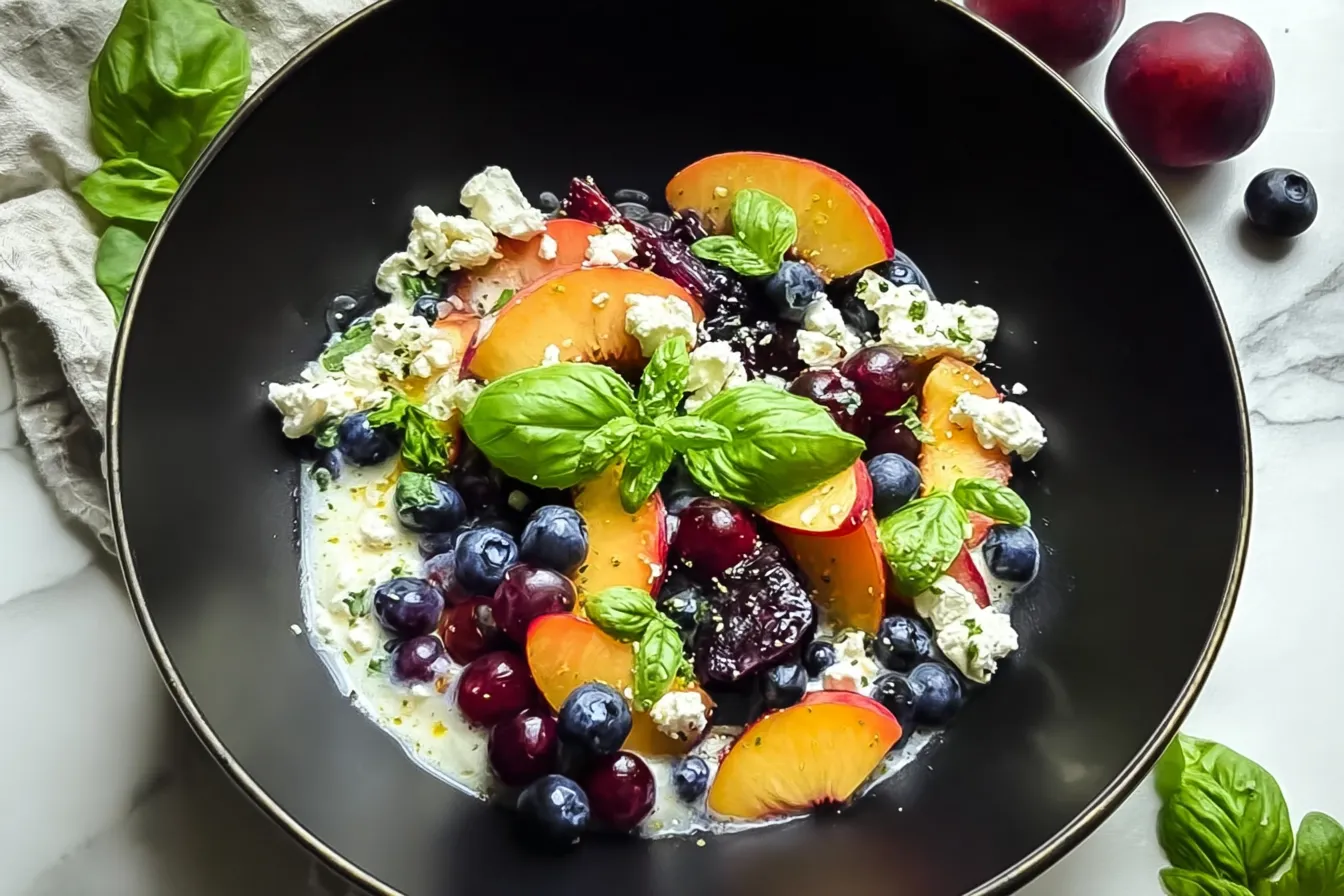 Blueberry Peach Feta Salad 