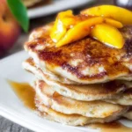 Brown Sugar Peach Pancakes You'll Love for Breakfast 5 Delicious Brown Sugar Peach Pancakes Stacked High
