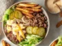Colorful and Tasty Burger Bowls Ready to Serve