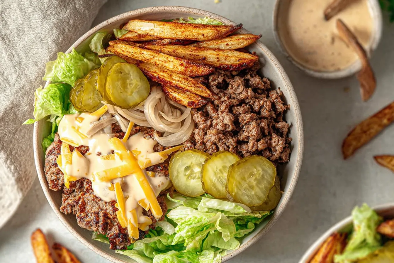 Colorful and Tasty Burger Bowls Ready to Serve