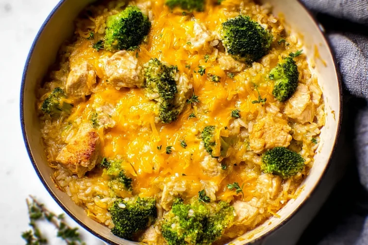 Cheesy Broccoli Chicken and Rice Casserole