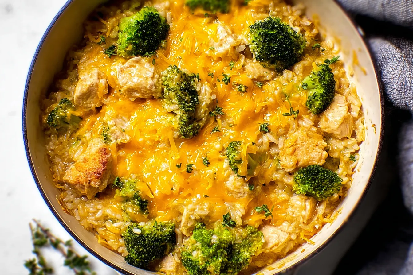 Cheesy Broccoli Chicken and Rice Casserole