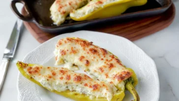 Cheesy Stuffed Banana Peppers (Gluten Free) Fresh Out of the Oven