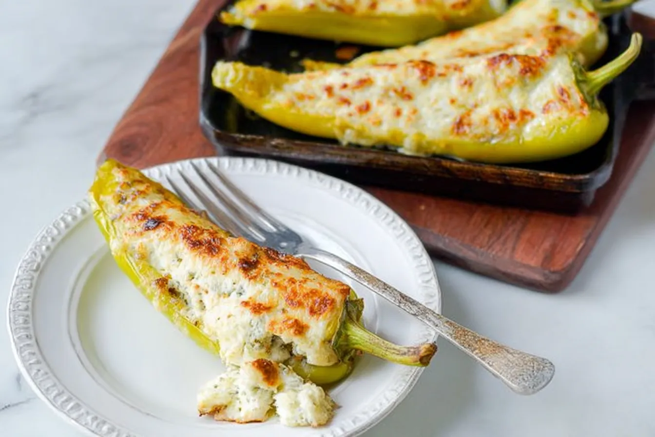 Cheesy Stuffed Banana Peppers (Gluten Free) 
