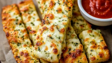 Cheesy Zucchini Breadsticks Freshly Baked
