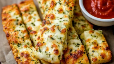 Cheesy Zucchini Breadsticks Freshly Baked