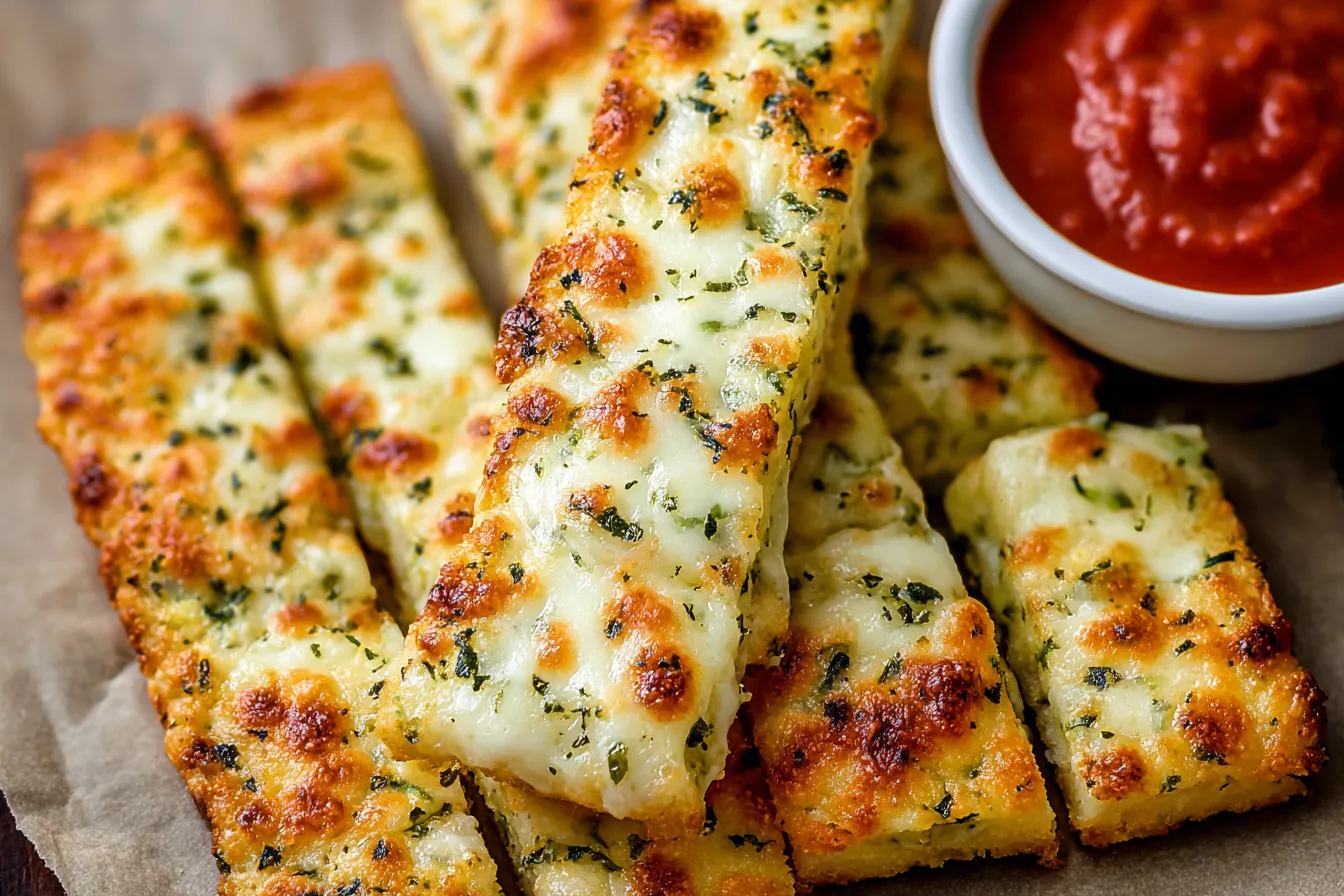Cheesy Zucchini Breadsticks Freshly Baked