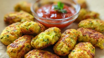 Cheesy Zucchini Tots Freshly Baked
