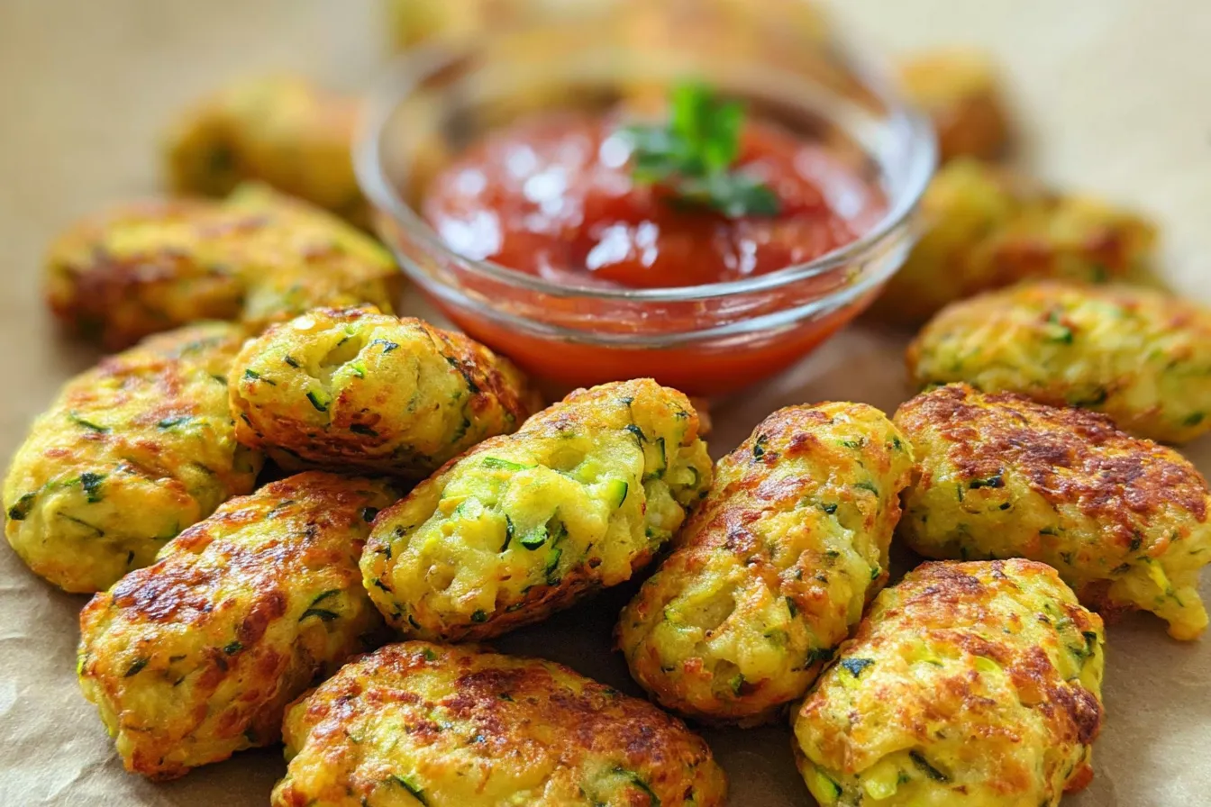 Cheesy Zucchini Tots Freshly Baked