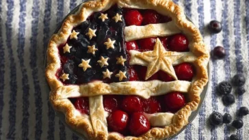 Delicious Cherry and Blueberry Pie Slice
