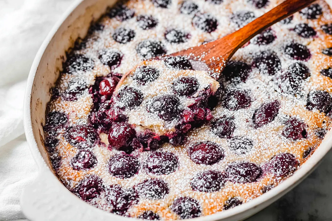 Cherry Clafoutis Fresh Out of the Oven