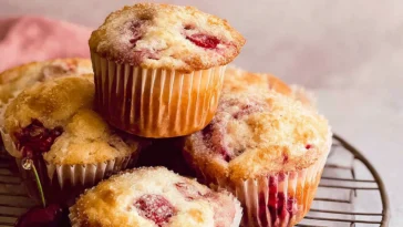Delicious Cherry Muffins Freshly Baked