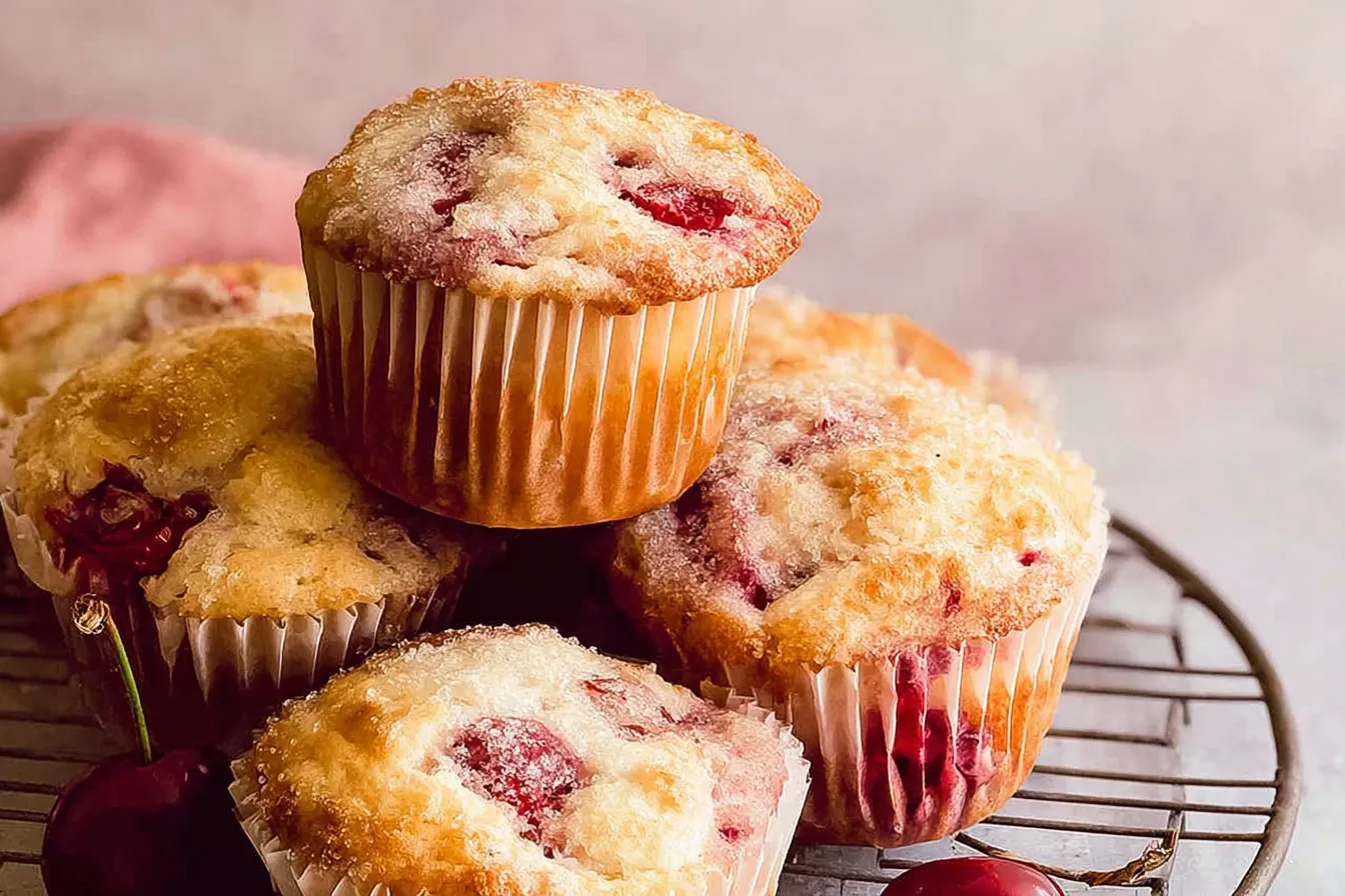 Delicious Cherry Muffins Freshly Baked