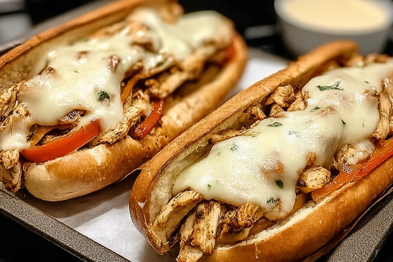 Chicken Philly Cheese Steaks Ready to Serve