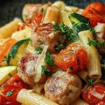 Chicken Sausages with Zucchini, Tomatoes, and Pasta: Absolutely Delicious! 5 Delicious Chicken Sausages with Zucchini and Pasta