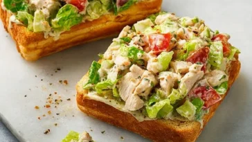 Chopped Chicken Caesar Salad Sandwiches Ready to Serve