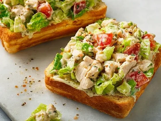 Chopped Chicken Caesar Salad Sandwiches Ready to Serve
