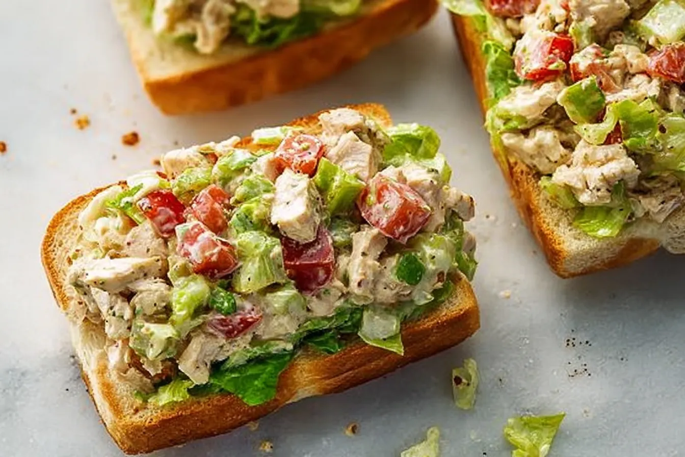 Chopped Chicken Caesar Salad Sandwiches: A Tasty Delight! 4 Chopped Chicken Caesar Salad Sandwiches