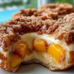 Classic Peach Cobbler Cheesecake Donuts Freshly Baked