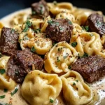 Cracked Garlic Steak Tortellini in Creamhouse Sauce Bliss Dish