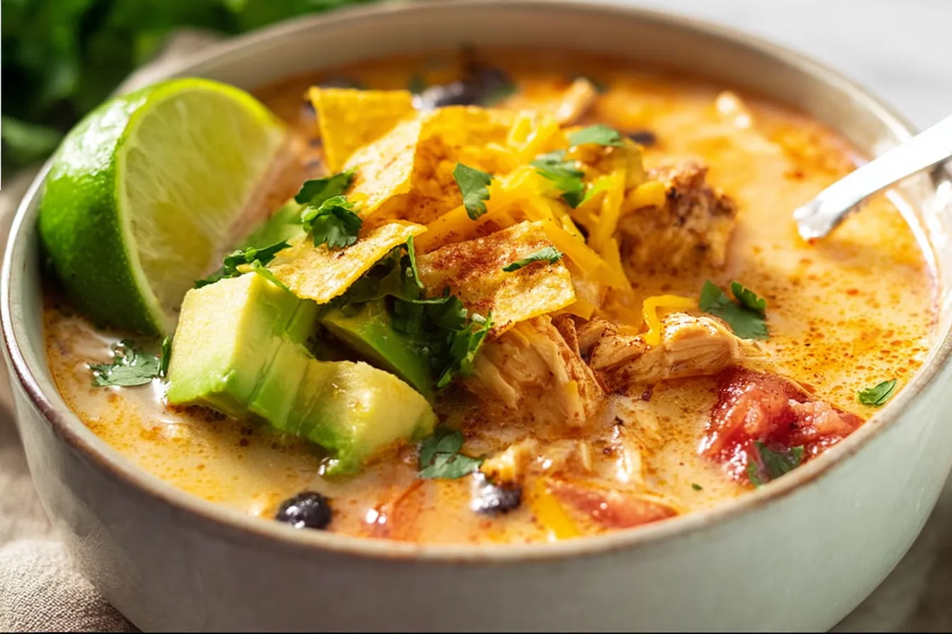 Creamy Chicken Tortilla Soup Bowl