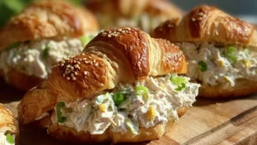 Creamy Classic Chicken Salad Croissant Sandwiches Ready to Serve