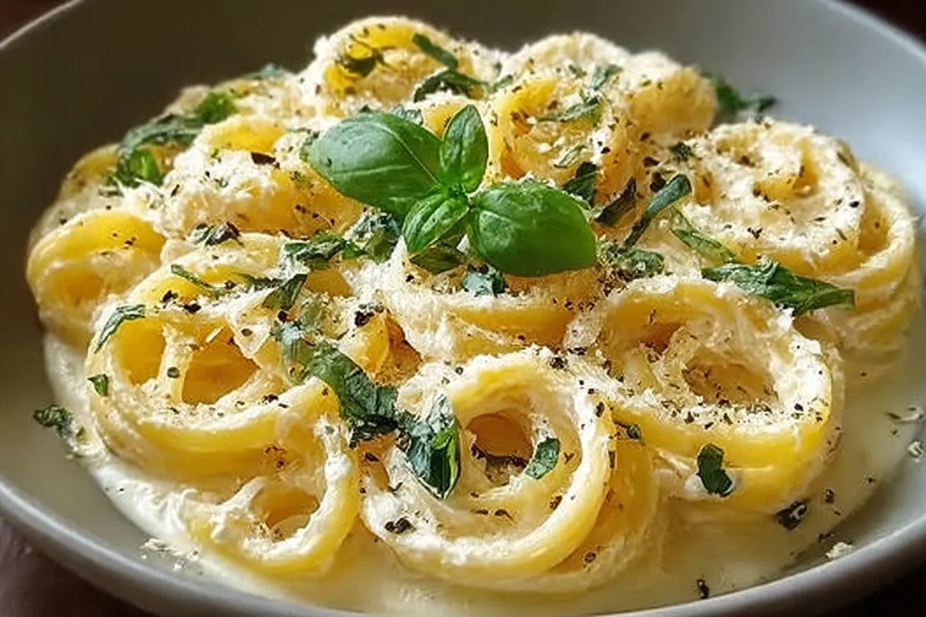 Creamy Lemon Ricotta Pasta: A Delightfully Fresh Dish 3 Creamy Lemon Ricotta Pasta on a White Plate