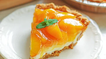 Delicious Creamy Peach Pie Ready to Serve