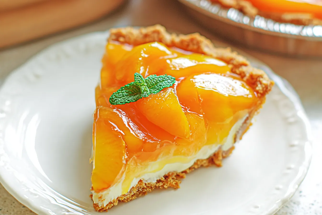 Delicious Creamy Peach Pie Ready to Serve