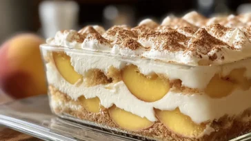 Delicious Creamy Peach Tiramisu for Summer