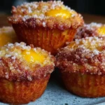 Crispy Brown Butter Fresh Peach Muffins Recipe with Easy Crunchy Streusel Topping 14 Crispy Brown Butter Fresh Peach Muffins With Crunchy Streusel