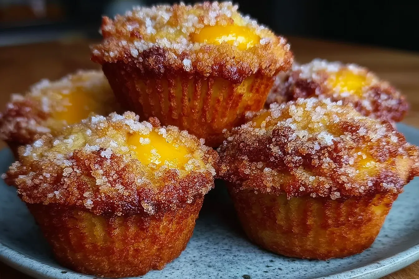 Crispy Brown Butter Fresh Peach Muffins With Crunchy Streusel