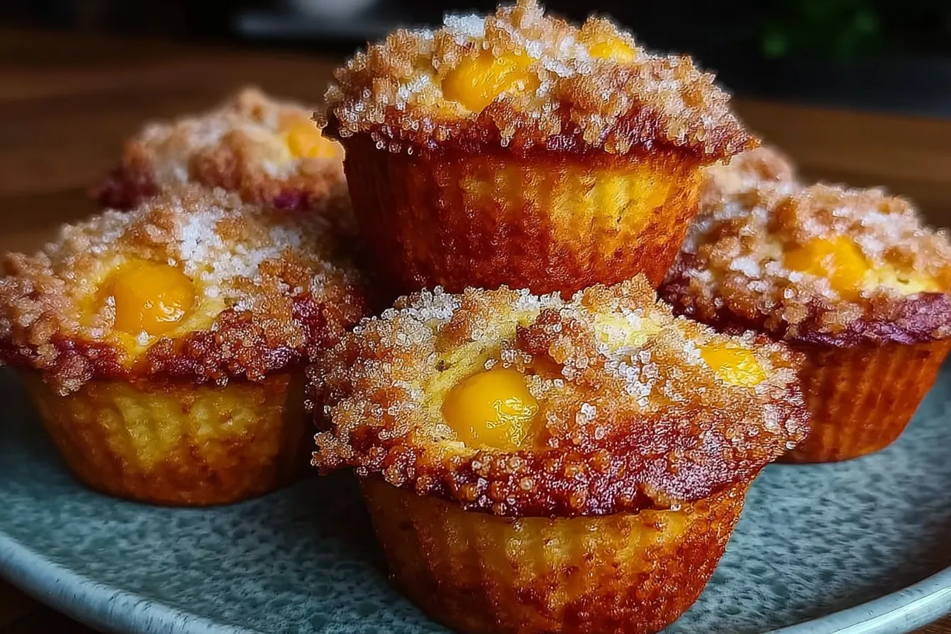Crispy Brown Butter Fresh Peach Muffins Recipe with Easy Crunchy Streusel Topping 4 Crispy Brown Butter Fresh Peach Muffins Recipe with Easy Crunchy Streusel Topping