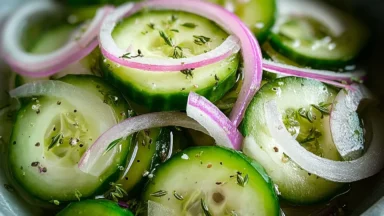 Refreshing Cucumber and Onions in Vinegar
