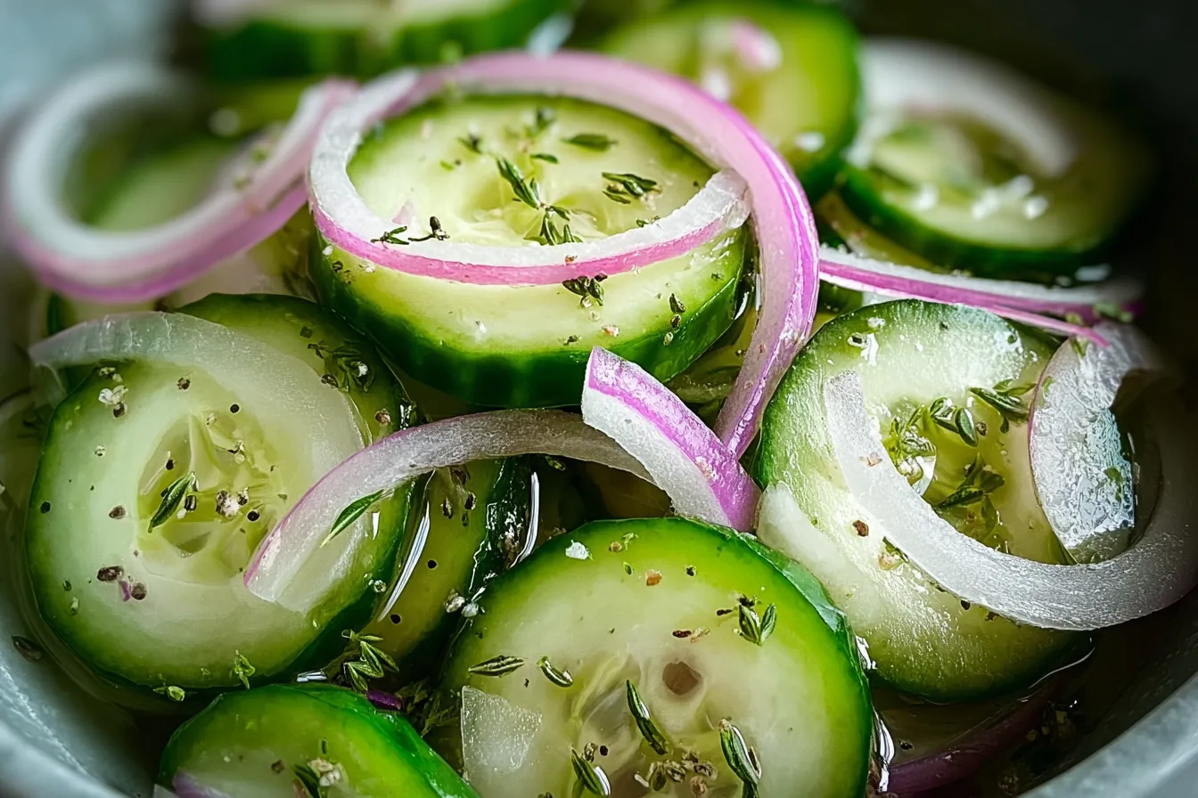 Refreshing Cucumber and Onions in Vinegar
