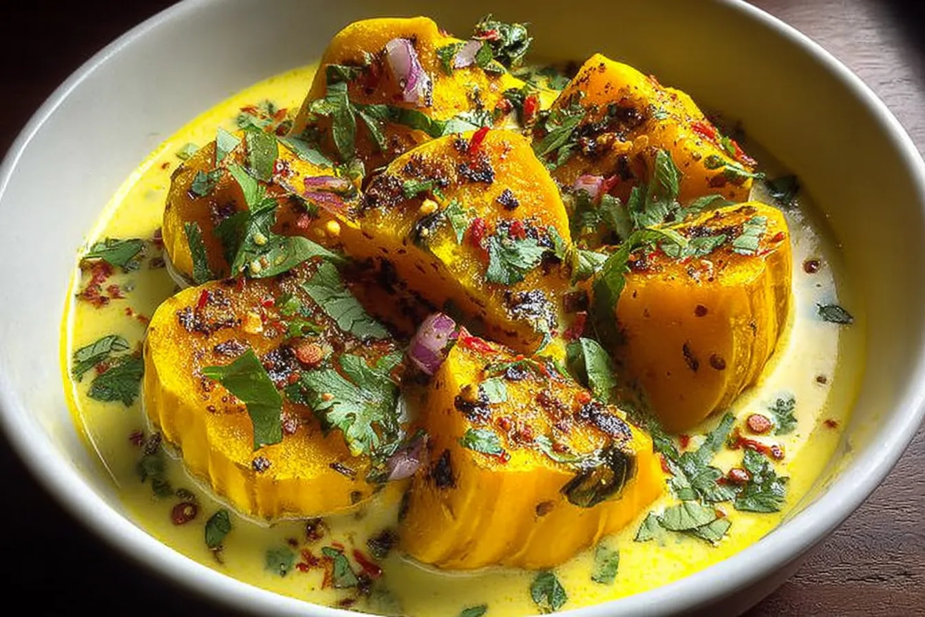 Curry-Spiced Patty Pan Squash with Coconut Milk