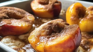 Delicious Cinnamon Sugar Baked Peaches Ready to Serve
