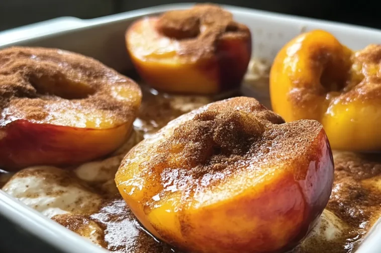 Delicious Cinnamon Sugar Baked Peaches Ready to Serve