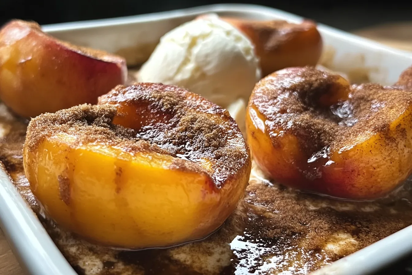 Delicious Cinnamon Sugar Baked Peaches Ready to Serve