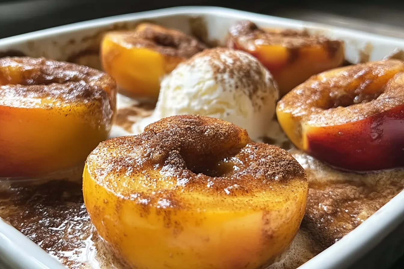 Delicious Cinnamon Sugar Baked Peaches in Just 15 Minutes 