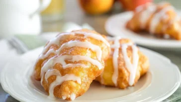 Delicious Fresh Peach Fritters on a Plate