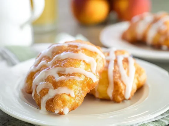 Delicious Fresh Peach Fritters on a Plate