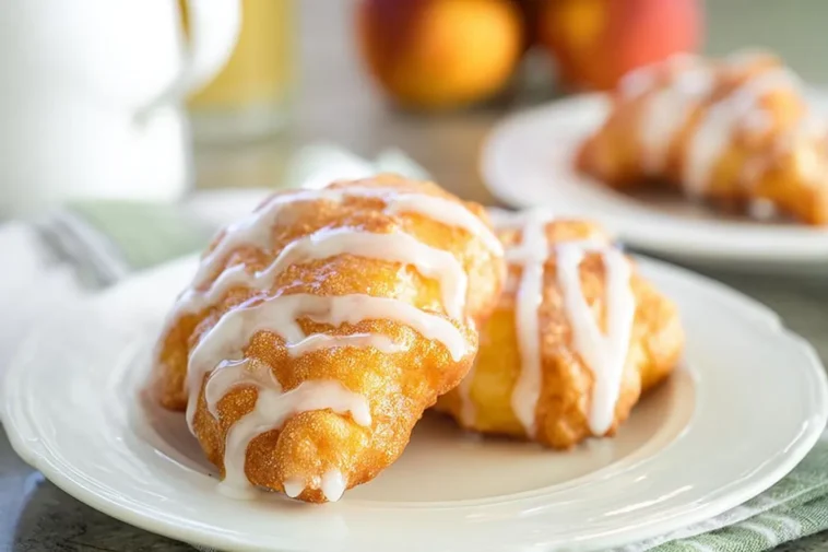 Delicious Fresh Peach Fritters on a Plate