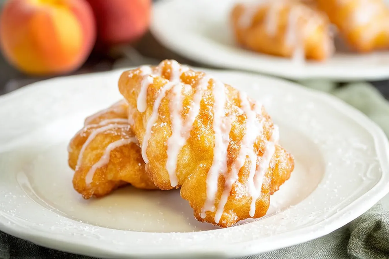 Delicious Fresh Peach Fritters Fresh from the Fryer